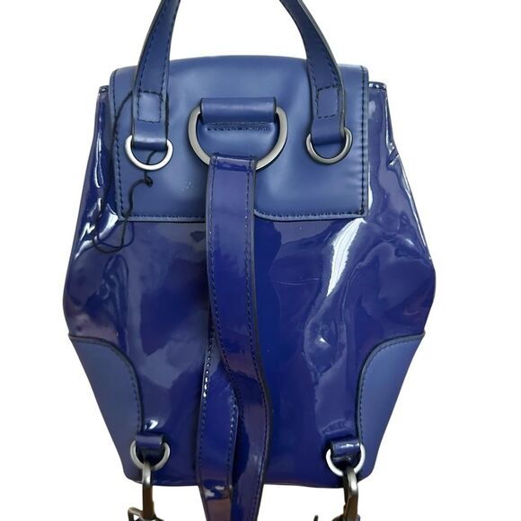 Hunter Original Refined Patent Leather Mini Backpack Blue - Picture 5 of 12